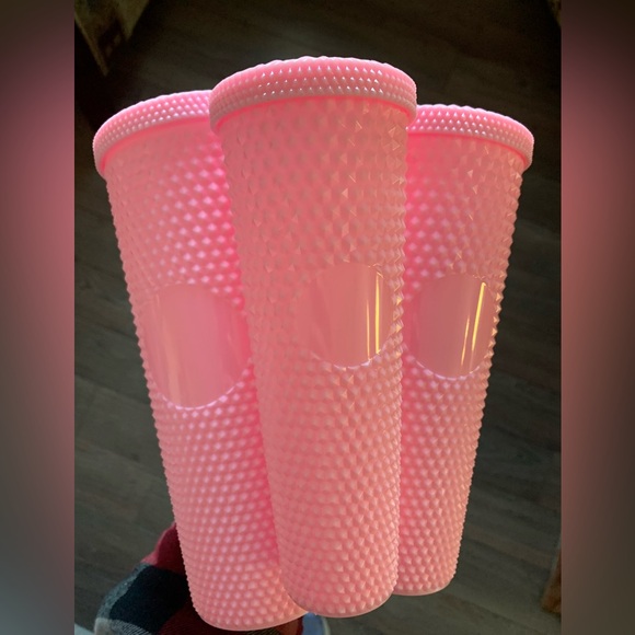⭐️NEW⭐️Set of 3 Pink Studded Tumblers •400ml, 700ml, 1100ml •Leakproof - Picture 2 of 5